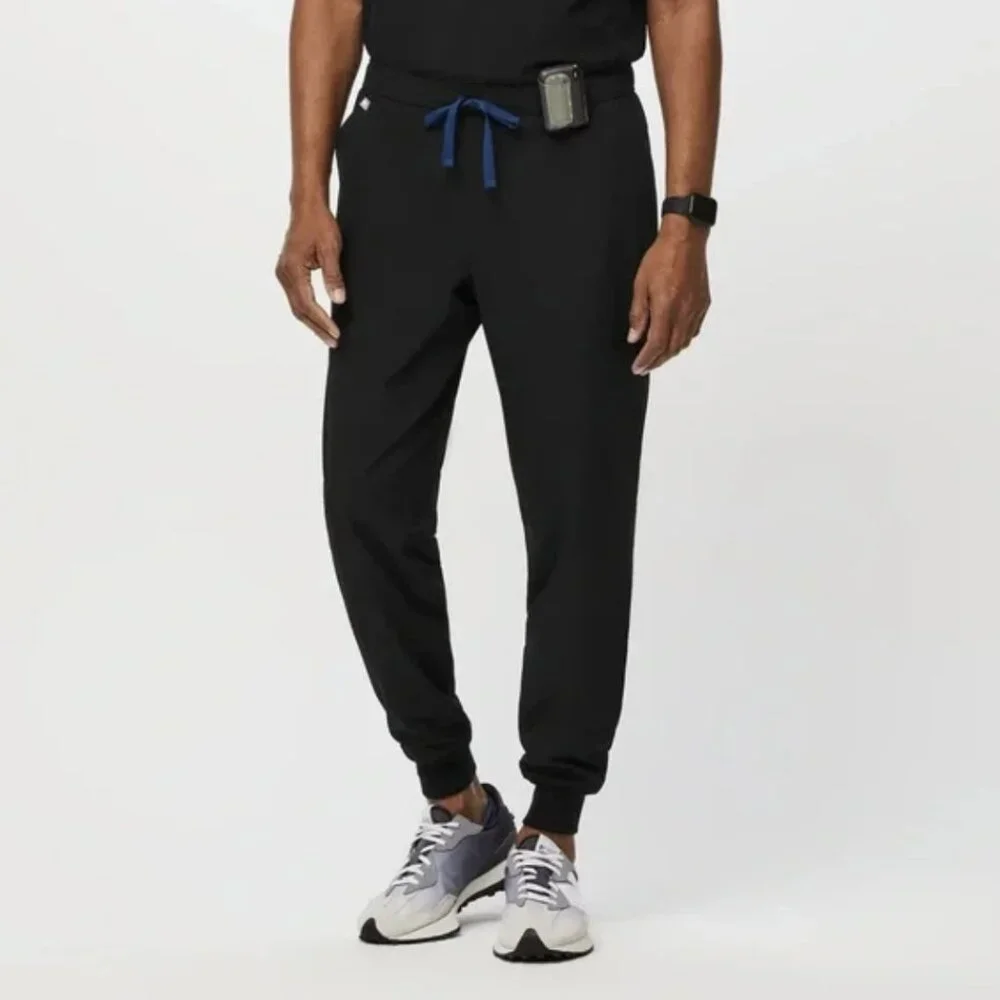 FIGS Men's Tansen Slim FreeX Lined Jogger Scrub Pants Black Technical Collection